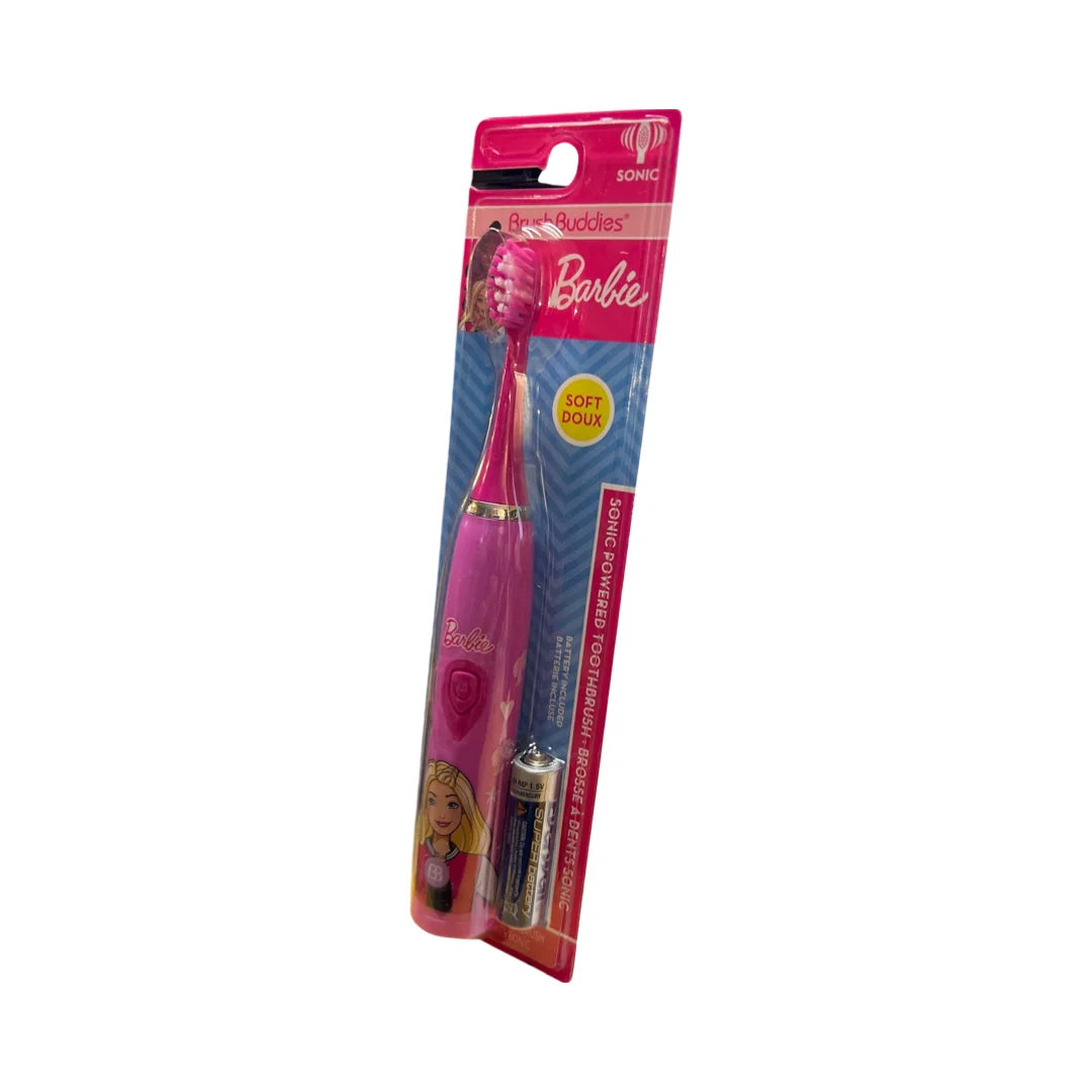 Blippi Electric Toothbrush, Brush Buddies Barbie Battery Powered Sonic Toothbrush for Kids 2pk