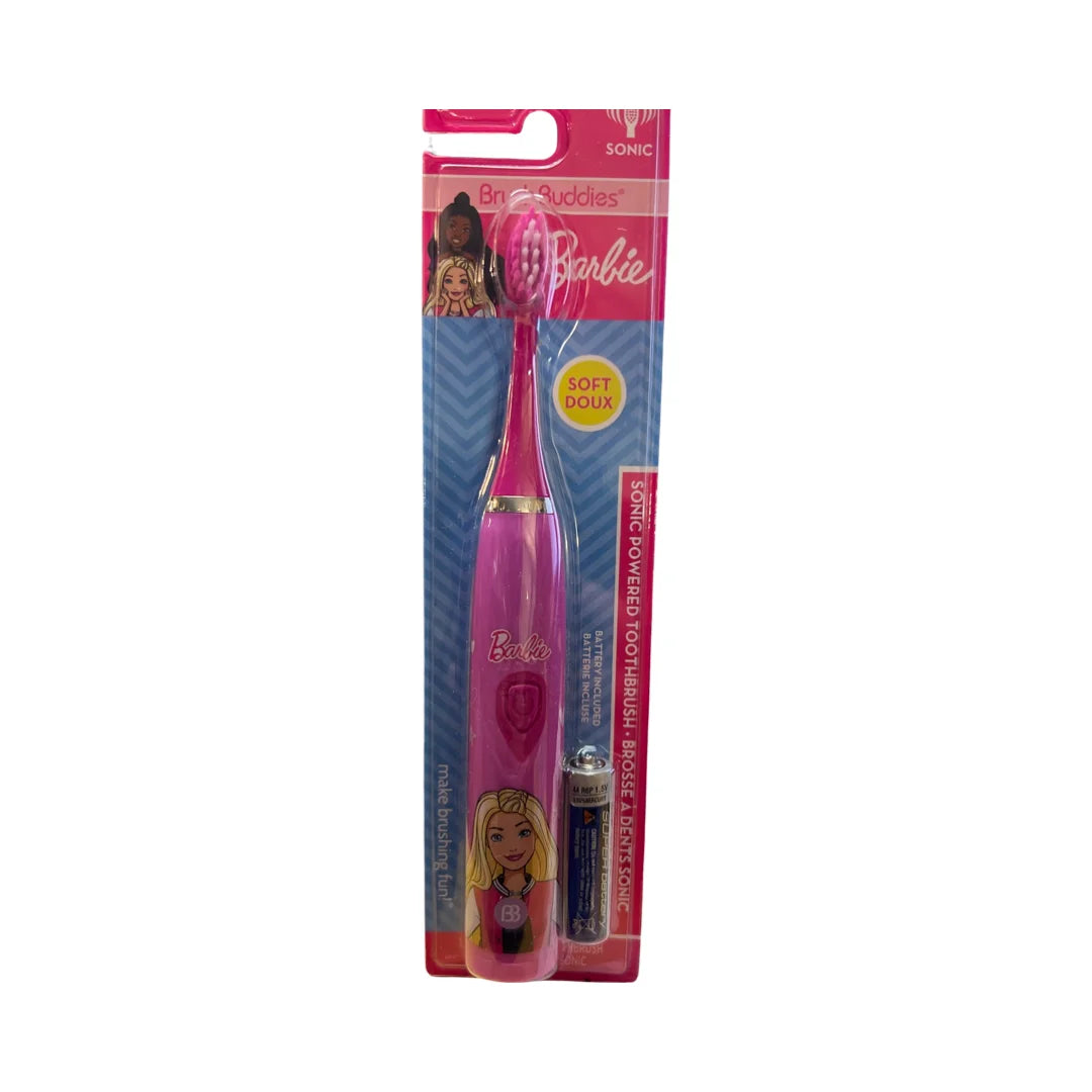 Blippi Electric Toothbrush, Brush Buddies Barbie Battery Powered Sonic Toothbrush for Kids 2pk