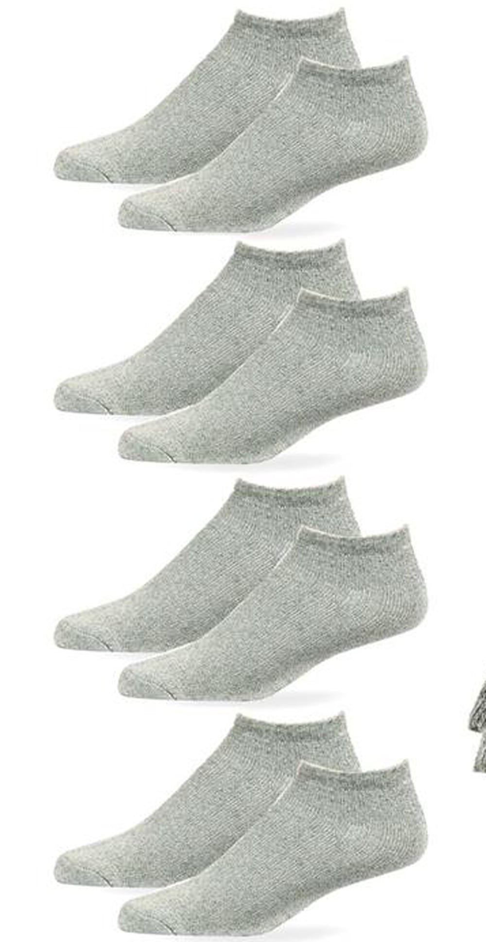 Wing Sports Series grey No Show socks 9-11 (8 Pairs)