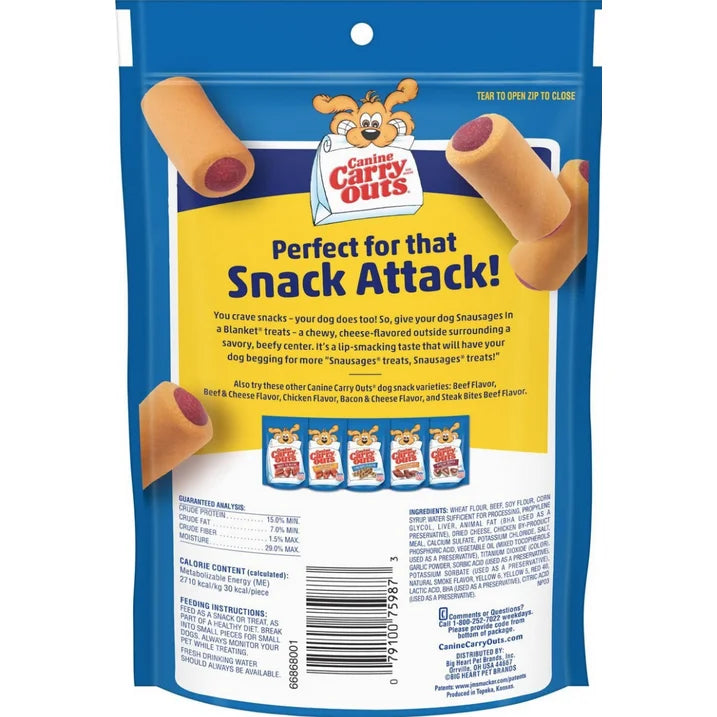 Canine Carry Outs Snausages in a Blanket Beef & Cheese Flavor Dog Treats