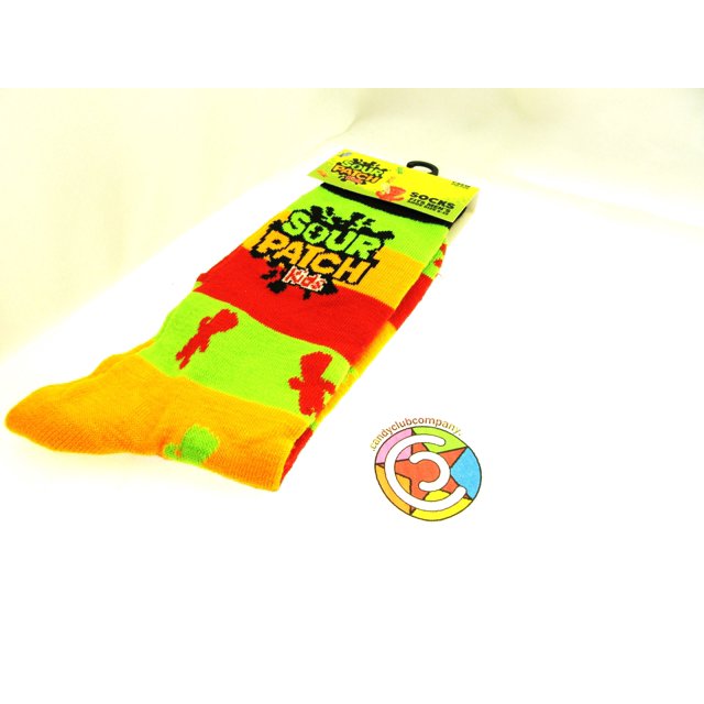 One Pair of Sour Patch Kids Crew Socks for Men Shoe Sizes 6 - 12