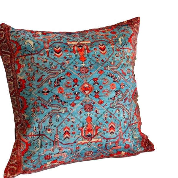 Persian Vintage Handmade Velvet Cushion Cover - Heris Design