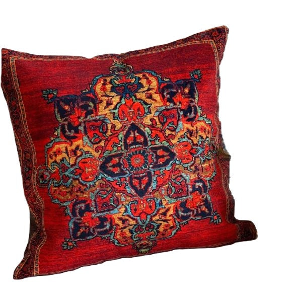 Persian Vintage Handmade Velvet Cushion Cover - Ghashghaei Design