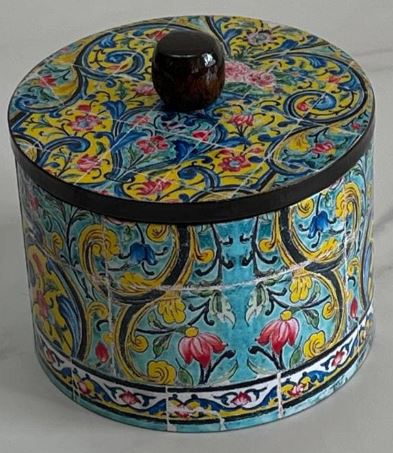 Persian Vintage Handcrafted Wooden Sugar Cube Holder- Golestan Design