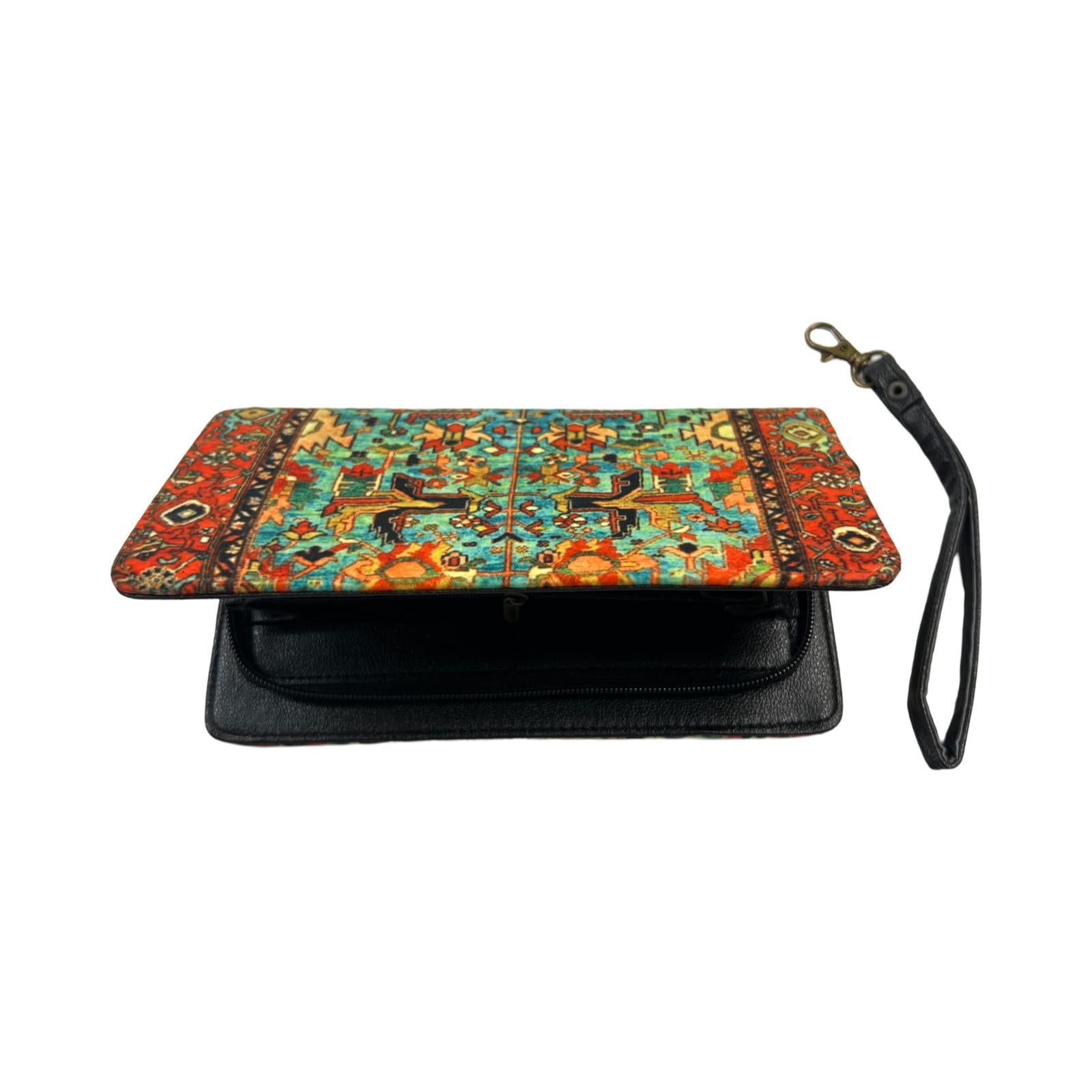 Persian Vintage Handmade Velvet & Leather Woman Wallet - Heris Design