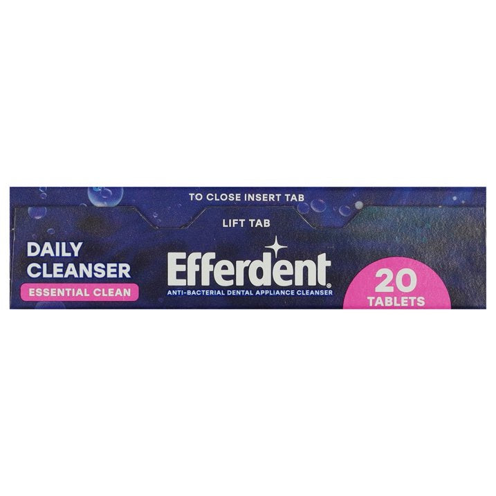 Efferdent Denture & Retainer Cleanser Tablets, Essential  Clean, 20 Tablets