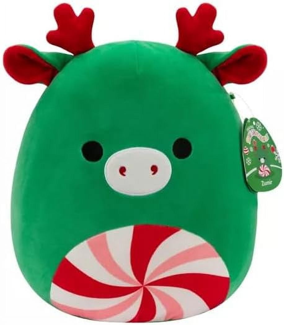 Squishmallows Zumir the Green Moose with Peppermint Swirl Belly 12 2023 Christmas Edition Stuffed Plush