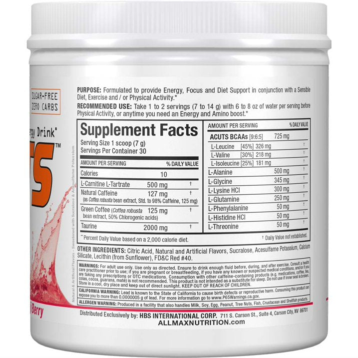 ALLMAX Nutrition AMINOCUTS (A:CUTS) Weight-Management BCAA, Goji Berry, 210g, 30 Servings