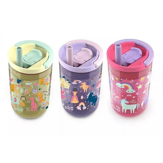 Ello Kids Bop 12 oz Tritan Tumbler, 3 Pack, Animal, Princess & Unicorn