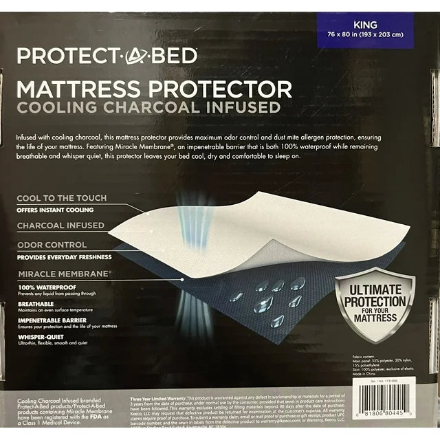 Protect.A.Bed Matress Protector Cooling Charcoal Infused King