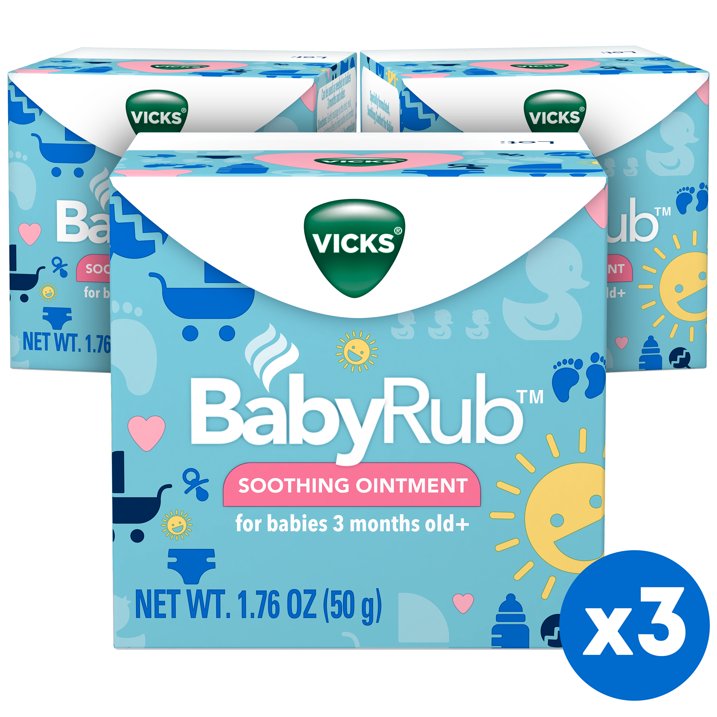 Vicks BabyRub with Aloe, Eucalyptus and Lavender, 1.76 oz, 3 ct