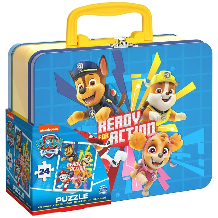 PAW Patrol Puzzle in Tin with Handle, for Families and Kids Ages 4 and up