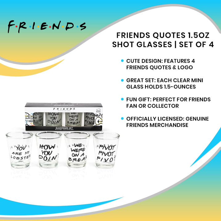 Friends 49084 Shot Glass Set, Clear - Pack of 4