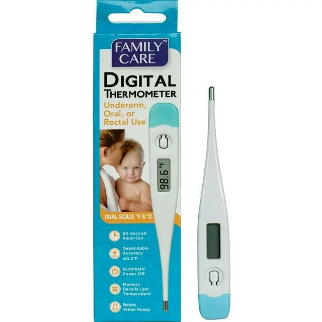 Family Care Oral, Underarm or Rectal Digital Thermometer