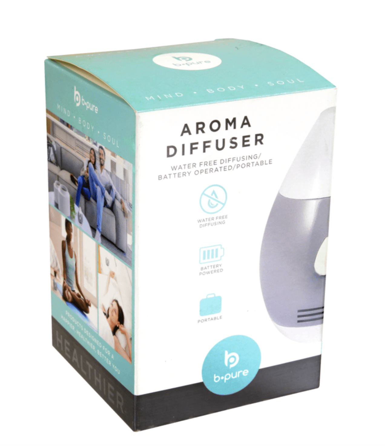 B-Pure Portable Water Free Aroma Diffusers, 3 x 2.8 x 4.3 in.