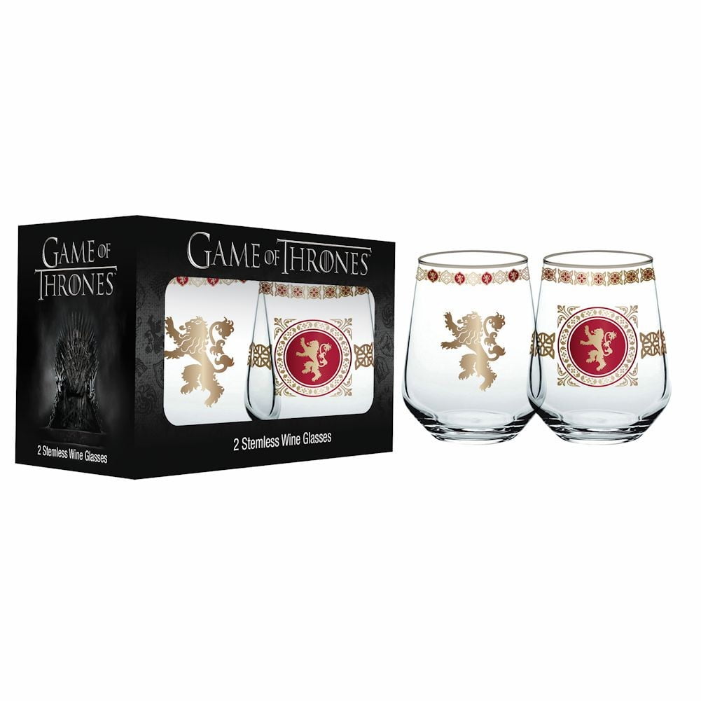 Set Of Two Game Of Thrones Stemless Wineglasses - Lannister