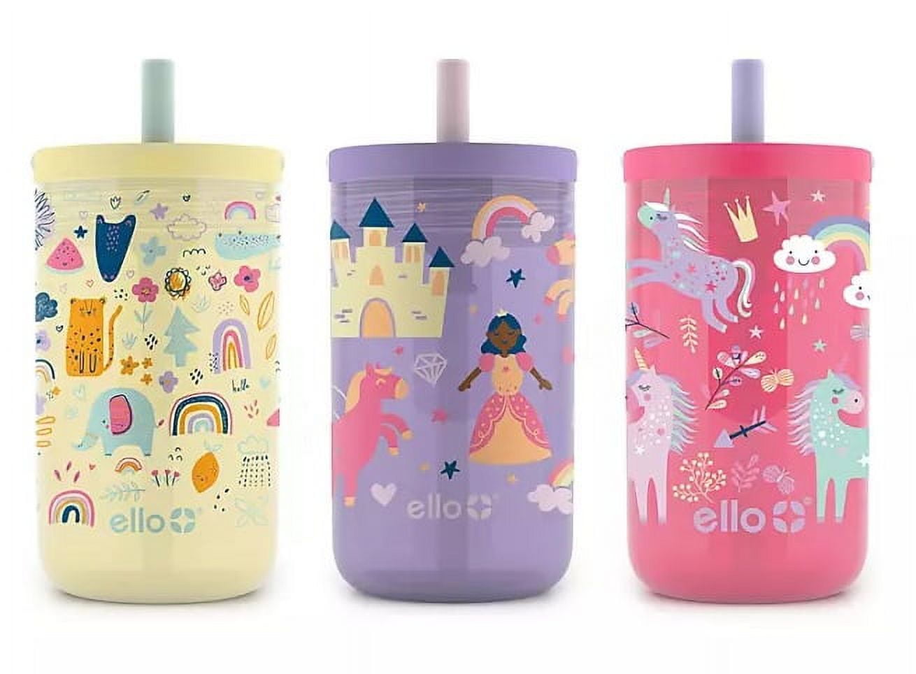 Ello Kids Bop 12 oz Tritan Tumbler, 3 Pack, Animal, Princess & Unicorn