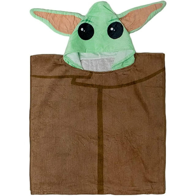 Baby Yoda Poncho Kids Hooded Beach Towel 23.6"&times;47.2"