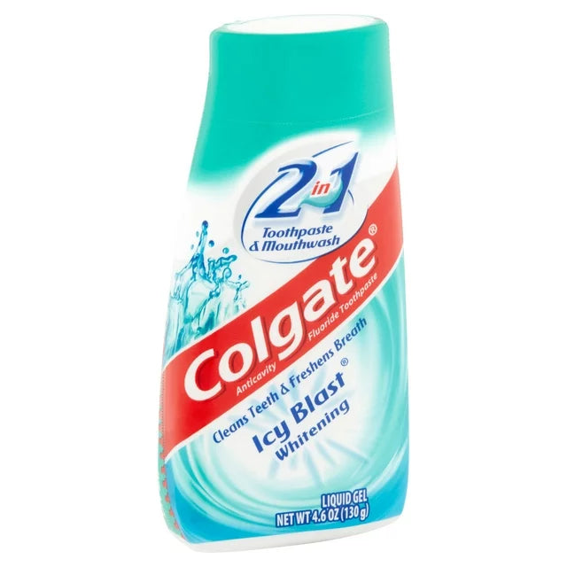 Colgate 2-in-1 Whitening Toothpaste Gel and Mouthwash, Icy Blast - 4.6 Ounce