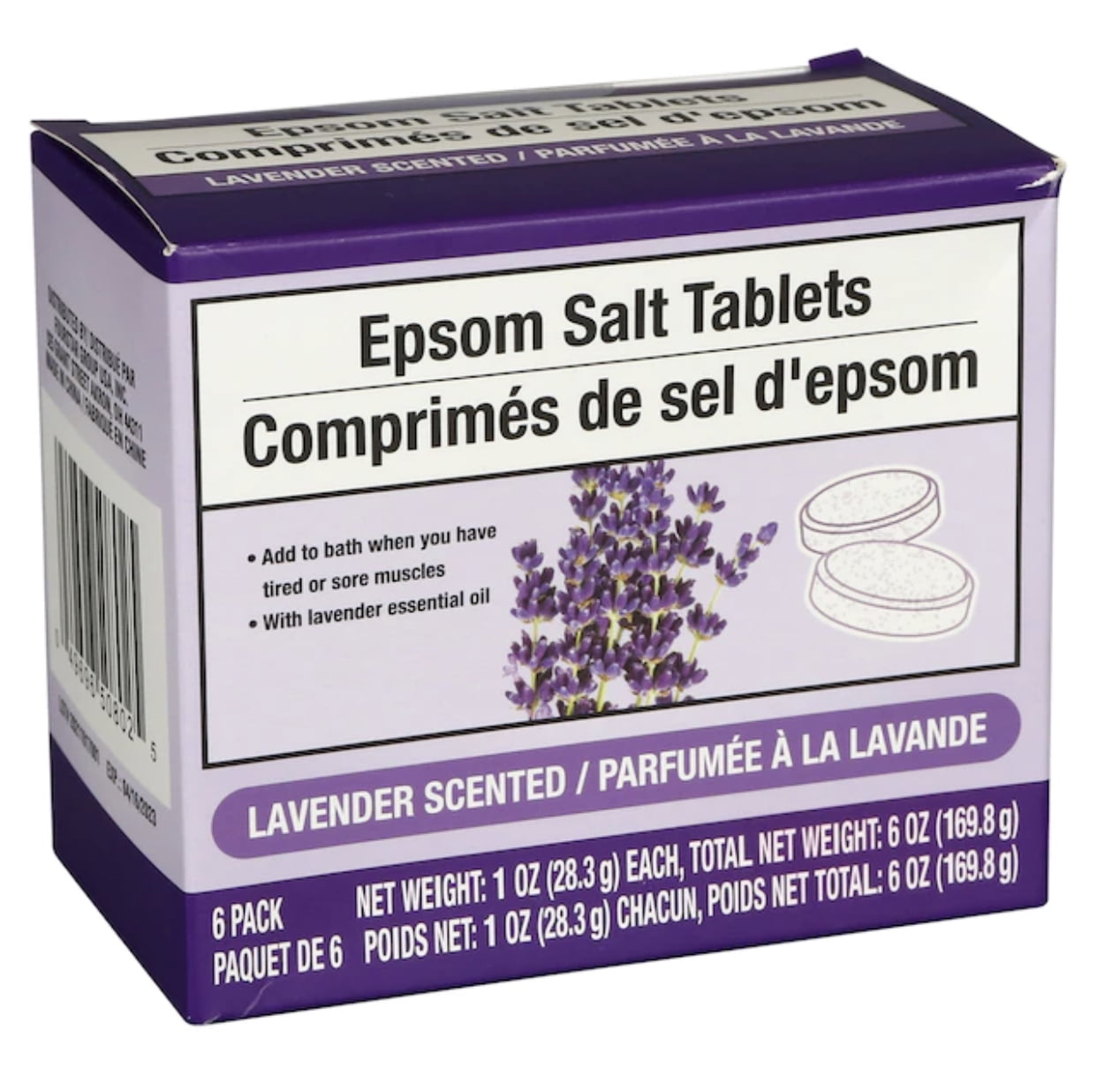 Assured Lavender Scented Epsom Salt Tablets - 6 count