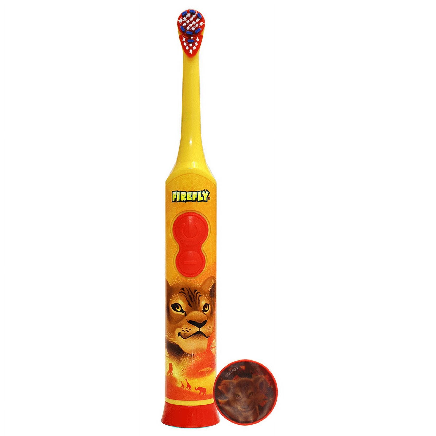 Firefly Clean n Protect lion king power toothbrush with antibacterial cover