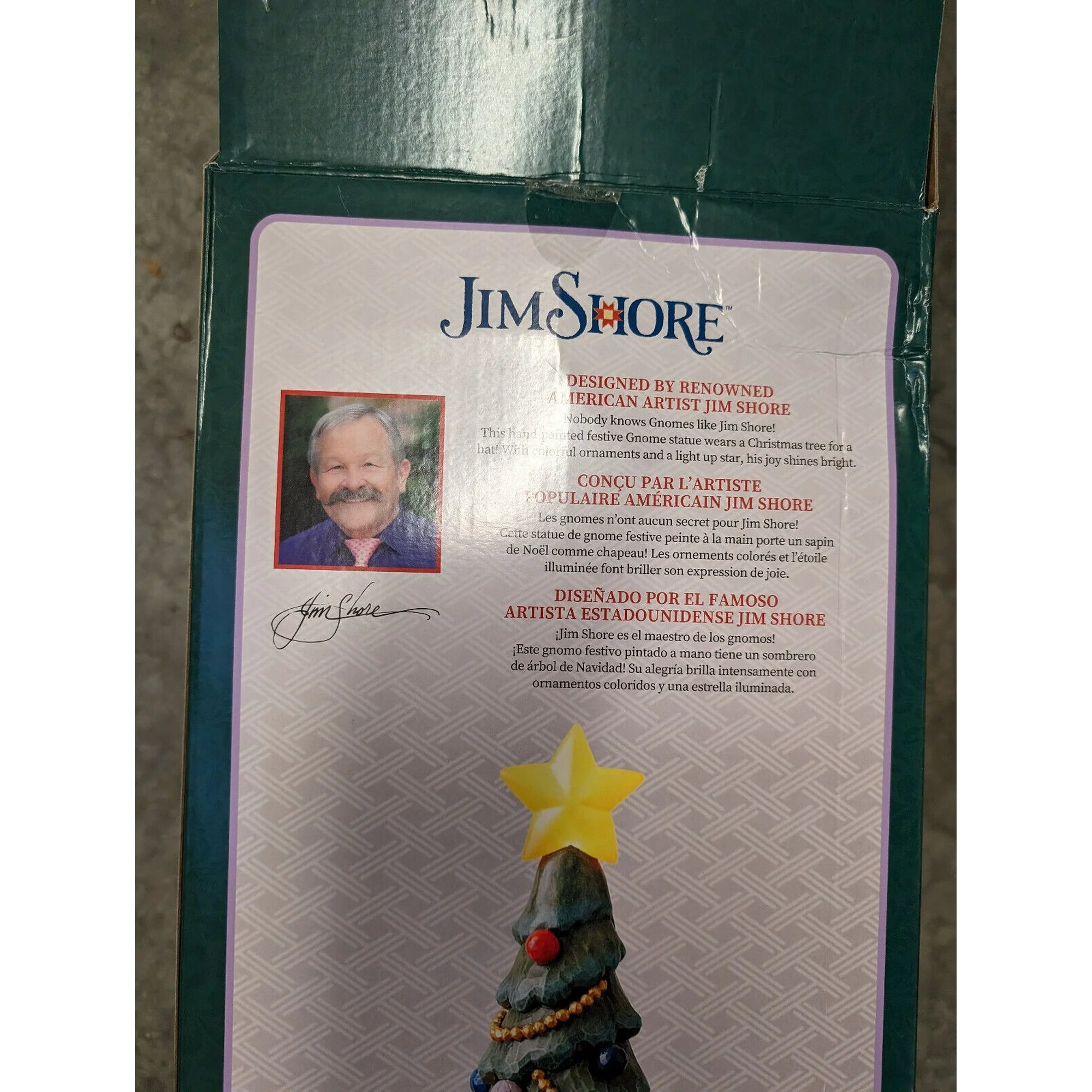 Jim Shore 20â€ H Light-Up Christmas Gnome, Christmas Tree Hat with Lit Star Gnome