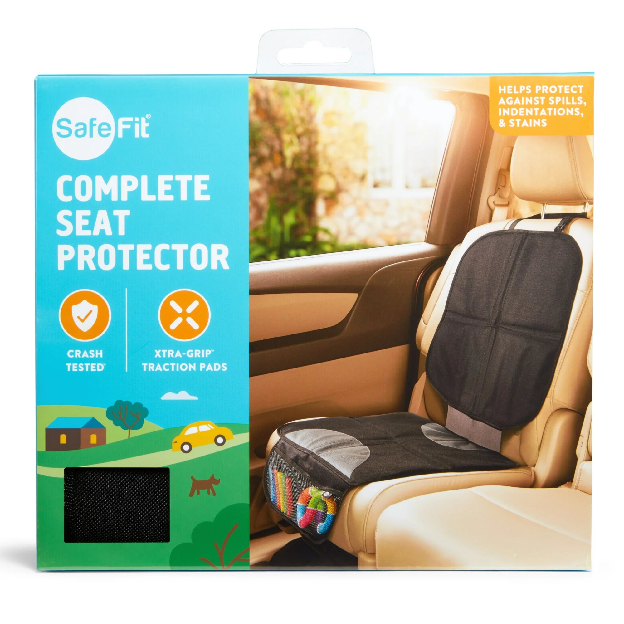 SafeFitÂ® Complete Car Seat Protector, Crash-Tested, Black, Unisex