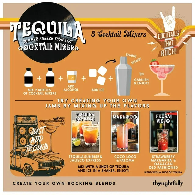 Thoughtfully Cocktails, Greatest Hits Cocktail Mixers, Set of 8 (Contains NO Alcohol)