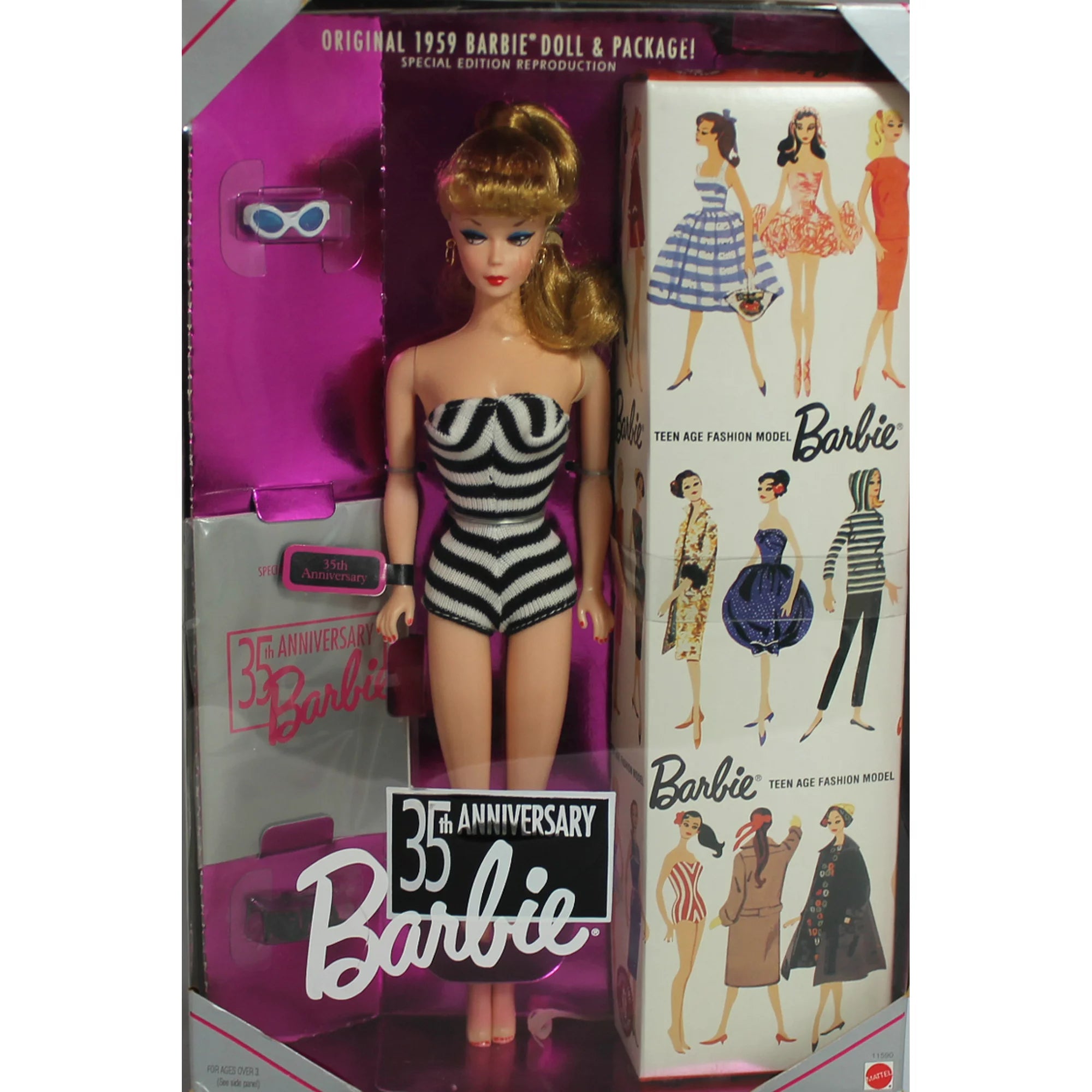 1993 35th Anniversary Barbie, NRFB, (11590) Non-Mint Box | Blonde