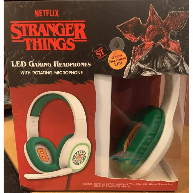 Stranger Things LED Gaming Headphones White and Green