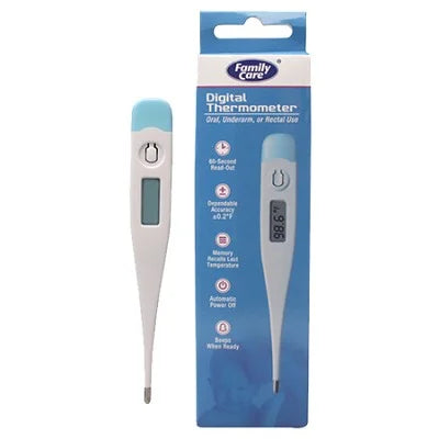 Family Care Oral, Underarm or Rectal Digital Thermometer