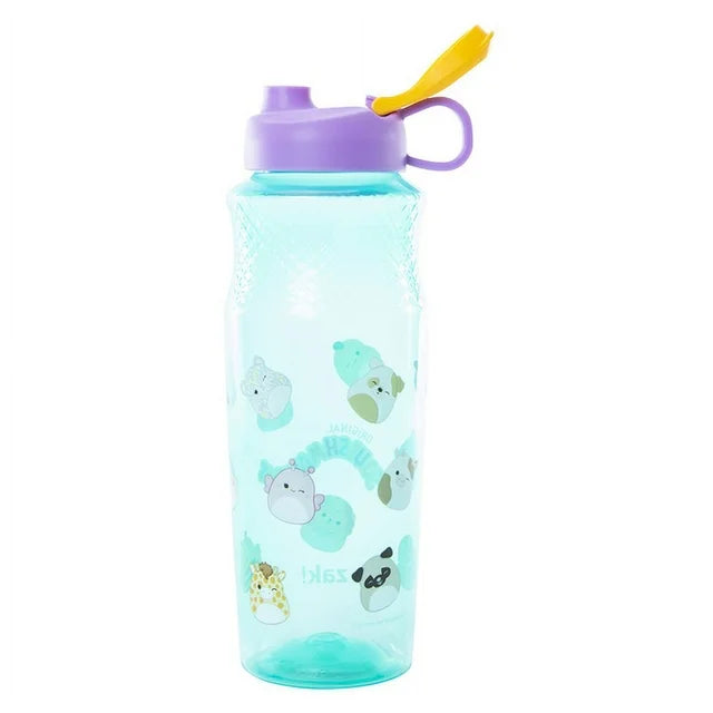 Squishmallows Flip-Top ZAK Water Bottle 30oz - Aqua W/Lavender Flip Top