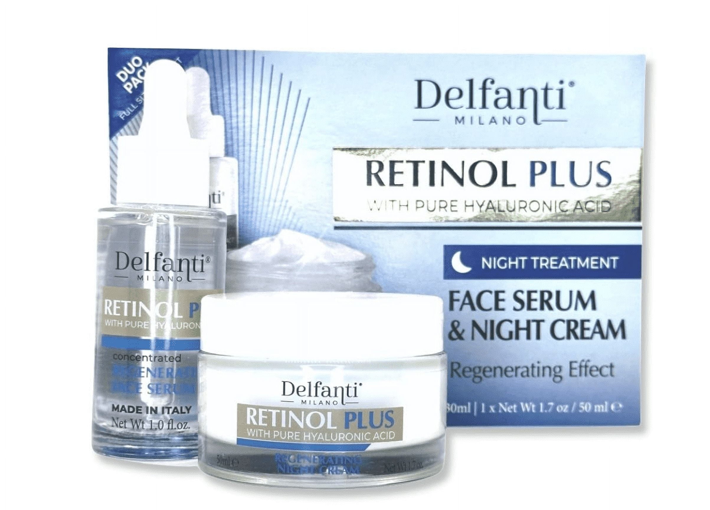 Delfanti Milano Retinol Plus with Pure Hyaluronic AcidFace Serum & Night Cream