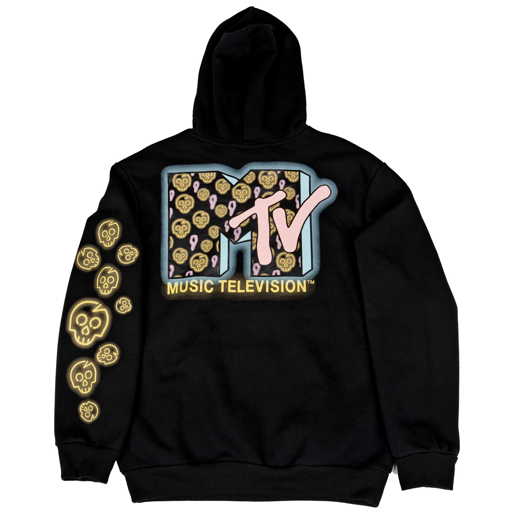 MTV  MTV Classic Pocket Logo Hoodie with Sleeve & Back Print - Medium