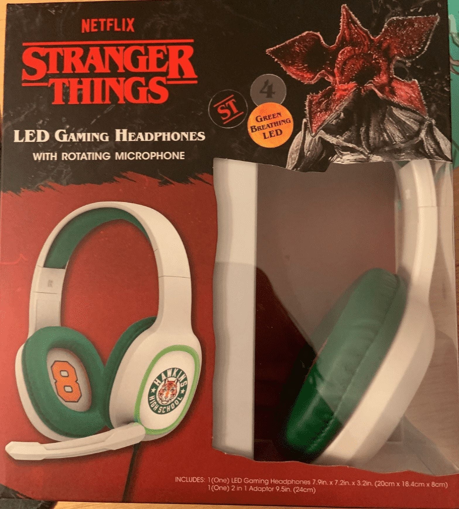 Stranger Things LED Gaming Headphones White and Green