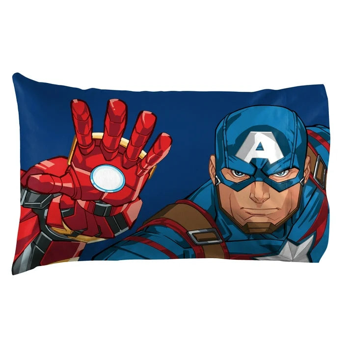 Avengers Hero Time Kids 4-Piece Full Sheet Set, Microfiber, White, Marvel