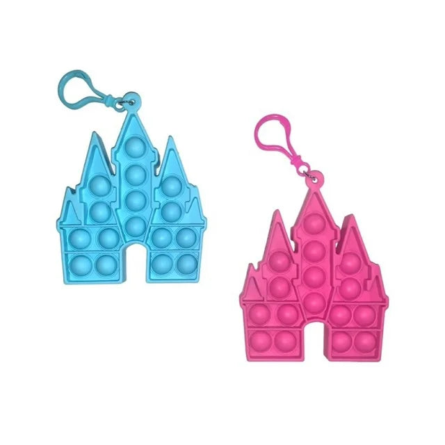 Disney Princess Castle Fidget Toy Keychain, 2-Pack