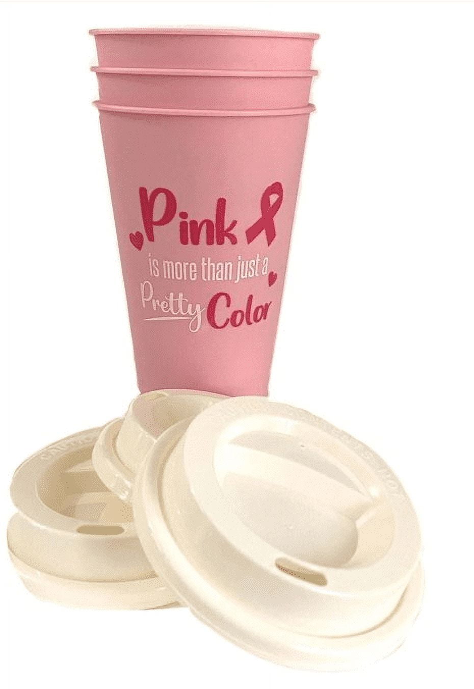 Pink Is More Than Just A Pretty Color. Reusable Tumbler. 12oz 3pk