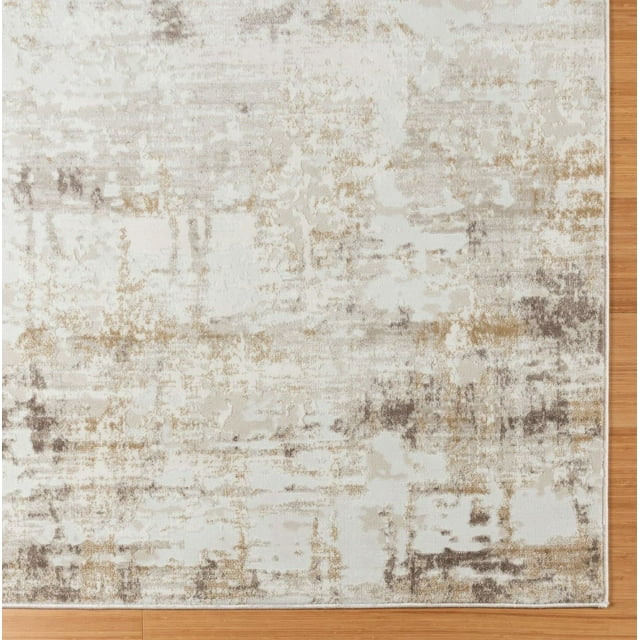 Gertmenian Quattro Alder Beige Polypropylene Modern Abstract Area Rug Runner - 2'2" x 6''