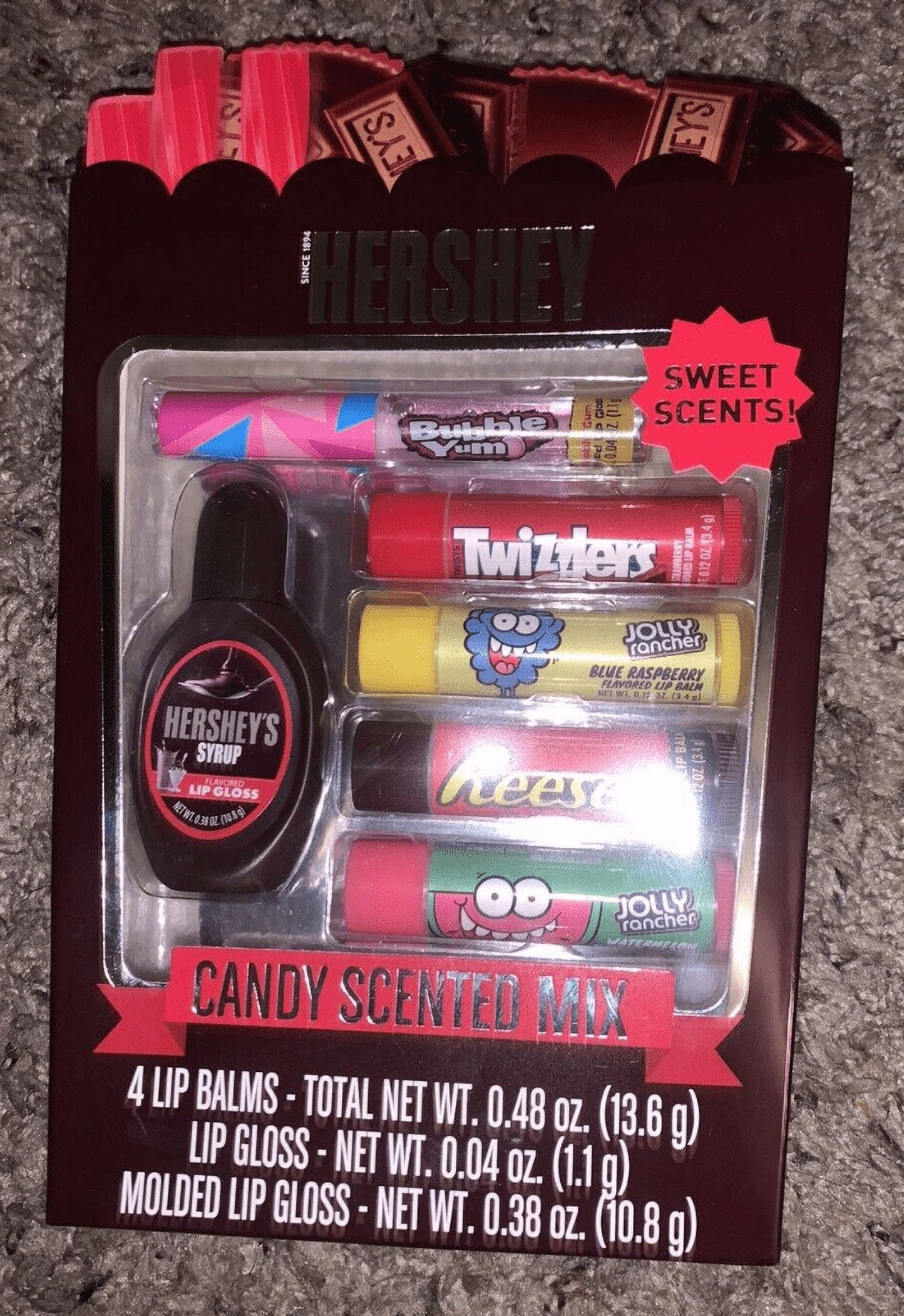 Hershey Candy Scented Mix 6 pack Lip Set 4 Lip Balms 2 Lip Gloss