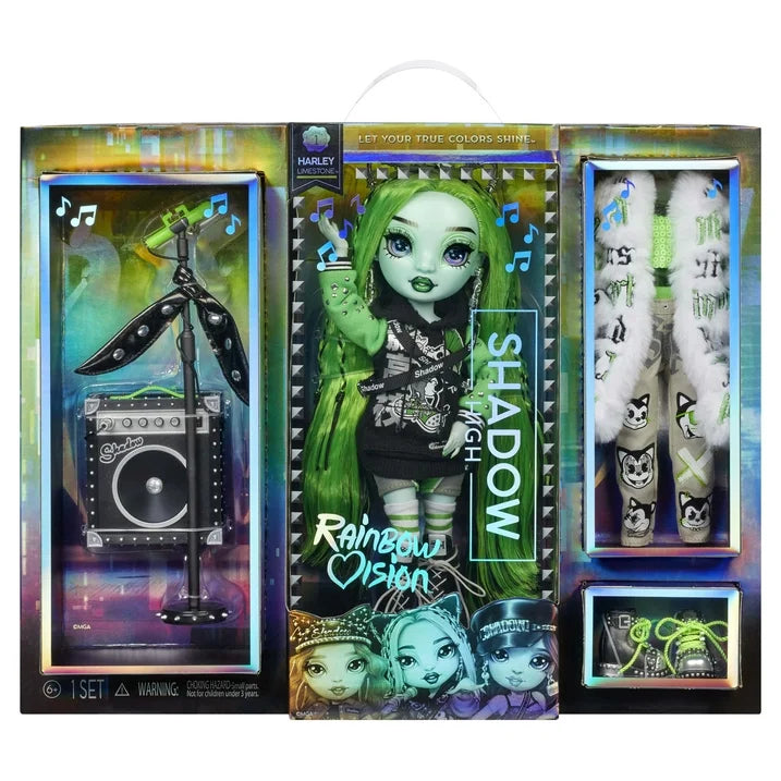 Rainbow Vision Shadow High Neon Shadow Harley Limestone Fashion Doll (Neon Green) with 2 Designer Outfits