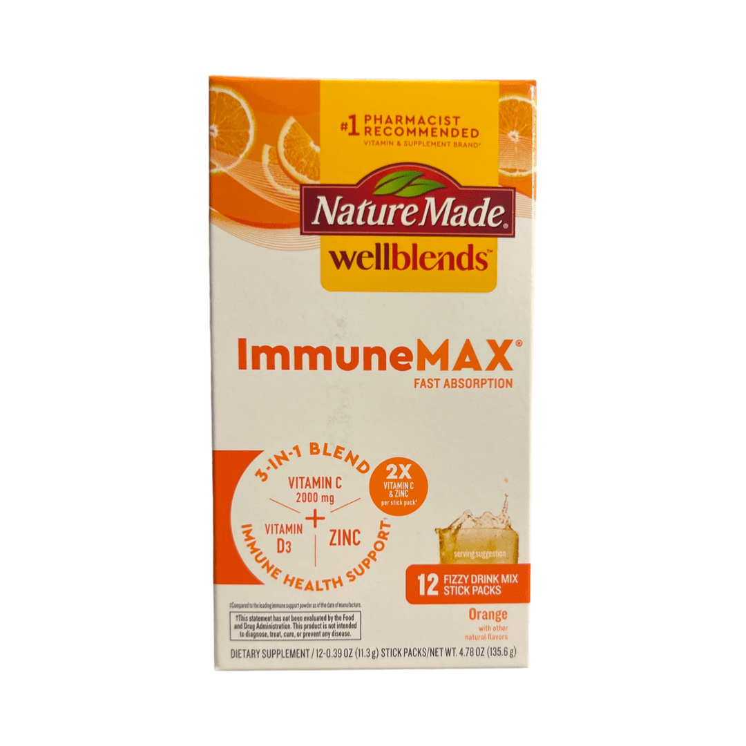 Nature Made Wellblends ImmuneMax Fizzy Drink Mix Orange 12 Pack