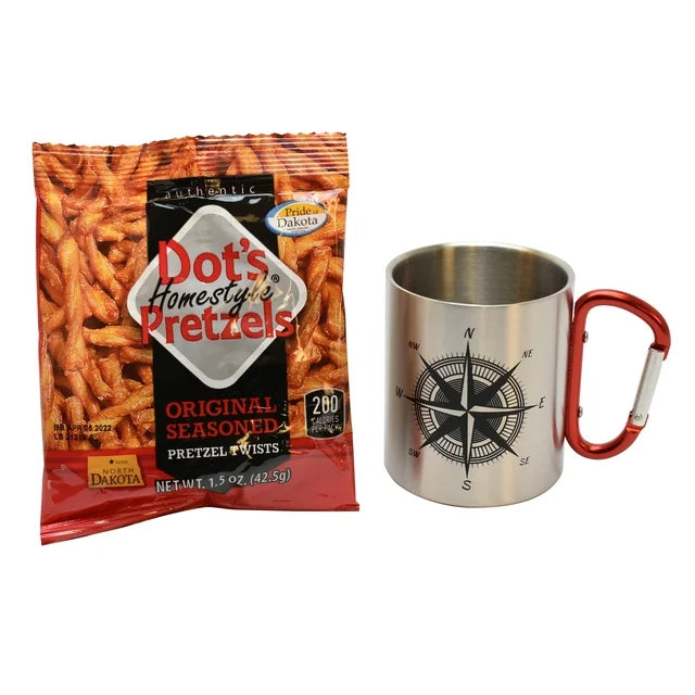 Dot's Pretzels SS Mug Gift Set, Compass, 1.5oz