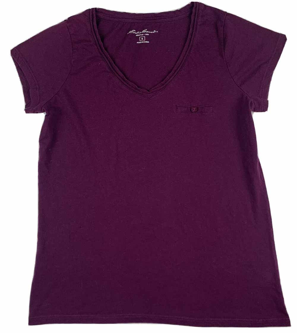 Eddie Bauer women's favorite short-sleeve v-neck t-shirt purple Size M