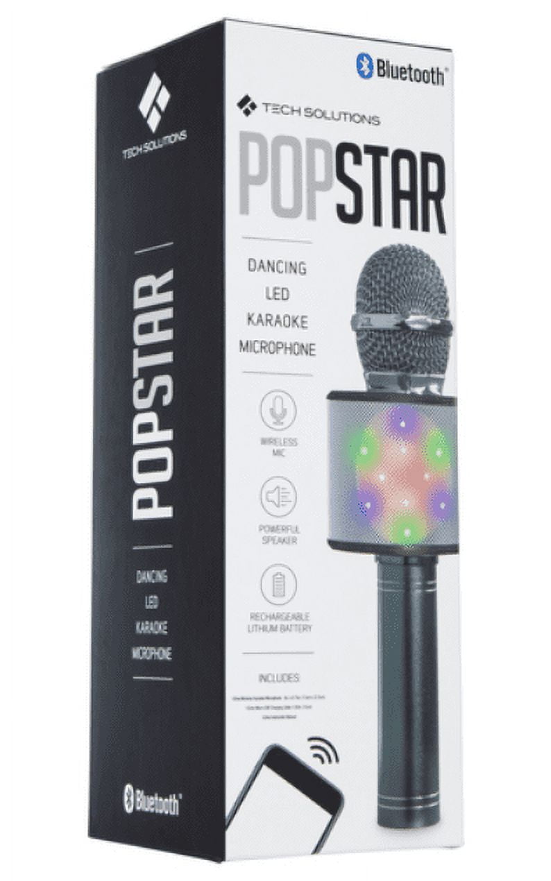 Tech Solutions POPSTAR Bluetooth Dancing LED Karaoke Microphone