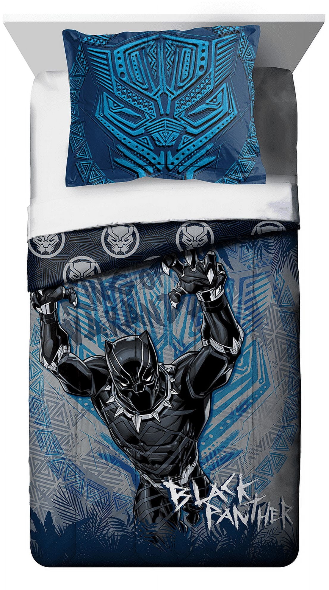 Black Panther King of Wakanda Twin/Full Reversible Comforter & Sham Set, Kids