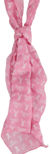 Breast Cancer Awareness Scarf Pink 60" X 11" Be Strong Words White Ribbon Logo