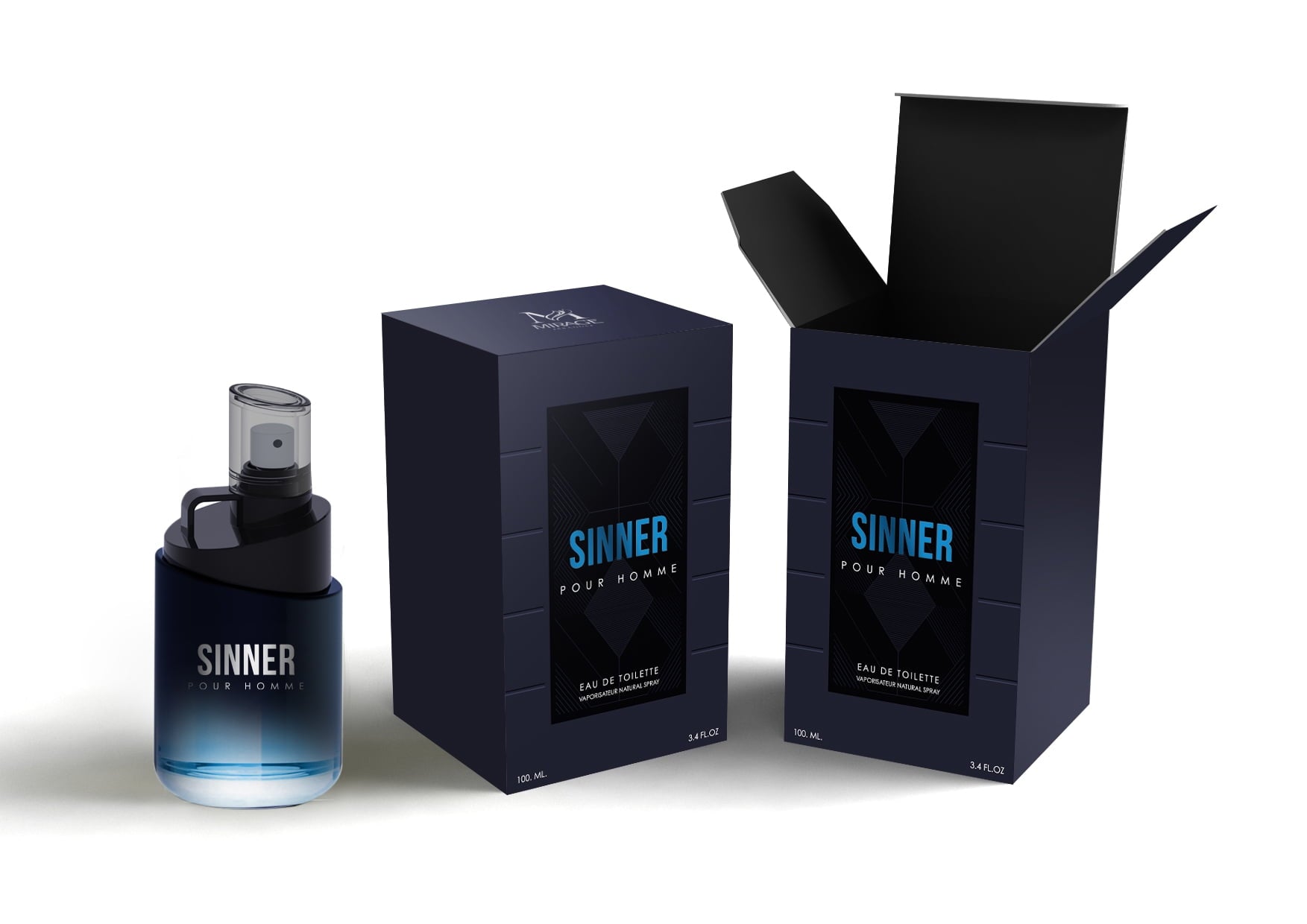 SINNER men's designer EDT cologne 3.4 oz spray