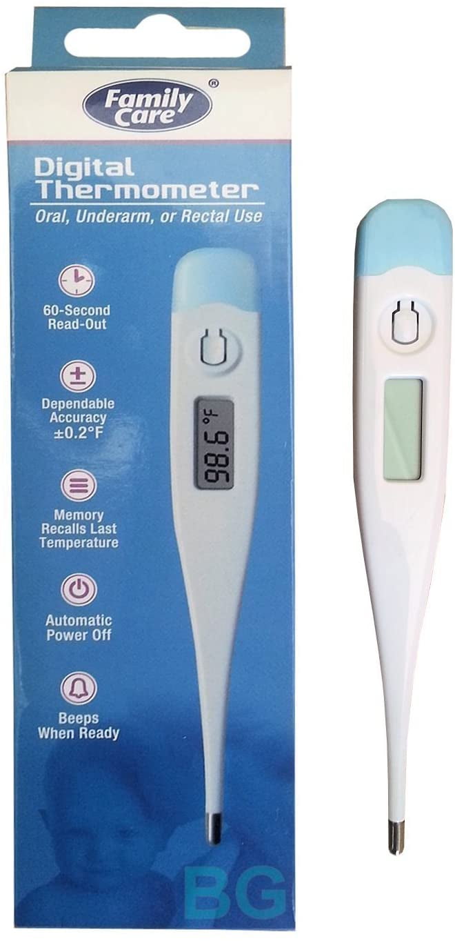 Family Care Oral, Underarm or Rectal Digital Thermometer