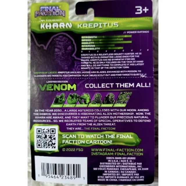 Final Faction Limited Edition Venom Bounty Hunter Krepitus